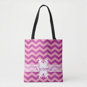 Magenta Frosted Orchid Chevrons met Snowflake Draagtas