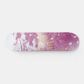 Magenta Fuchsia Plum Mauve Paarse Hemel Gouden Zon Skateboard (Horizontaal)