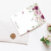 Magenta Garden Floral Monogramme Papier papeterie