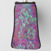 Magenta Garden met Aqua Hydrangea Flowers Golfheadcover (Draai 90)