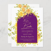 Magenta Gele Rozen Prum Paars Gouden Bruiloft (Voorkant / Achterkant)