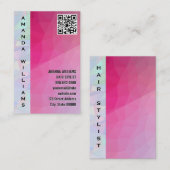 Magenta géométrique | Carte de visite de code QR (Devant / Derrière)