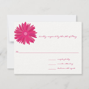 Magenta Gerber Wedding RSVP Kaart