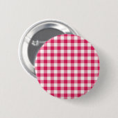 Magenta Gingham Ronde Button 5,7 Cm (Voorkant /achterkant)