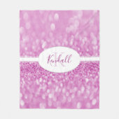 Magenta Glitter personaliseer de Blanket van de Bl Fleece Deken (Voorkant)