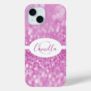 Magenta Glitter personaliseer Hoesje-Mate iPhone G
