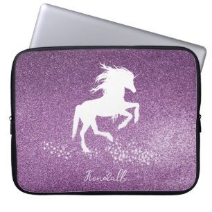 Magenta Glitter Unicorn-laptophoes Laptop Sleeve