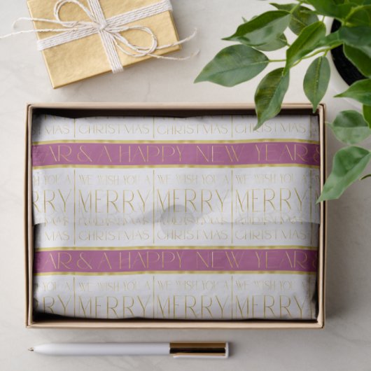 Magenta Gold Christmas Pattern#35 ID1009 Tissuepapier (Geschenk)