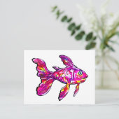 Magenta Goldfish Briefkaart (Staand voorkant)