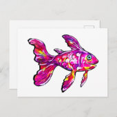 Magenta Goldfish Briefkaart (Voorkant / Achterkant)