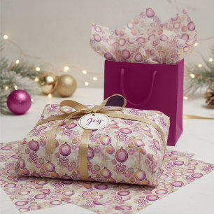 Magenta Goud Kerst Patroon#6 ID1009 Tissuepapier
