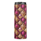 Magenta Goud Kerstmispatroon#12 ID1009 Thermosbeker (Achterkant)