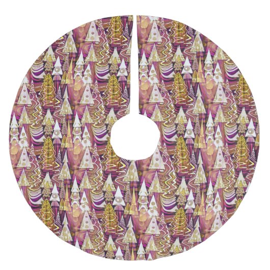 Magenta Goud Kerstmispatroon#25 ID1009 Kerstboom Rok (Voorkant)