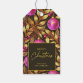 Magenta Goud Kerstmispatroon#29 ID1009 Cadeaulabel (Voorkant)