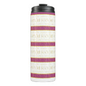 Magenta Goud Kerstmispatroon#35 ID1009 Thermosbeker (Voorkant)