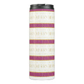 Magenta Goud Kerstmispatroon#35 ID1009 Thermosbeker (Achterkant)