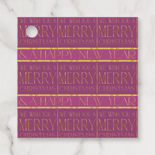 Magenta Goud Kerstmispatroon#35b ID1009 Bedankjes Labels (Voorkant)