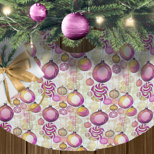 Magenta Goud Kerstmispatroon#6 ID1009 Kerstboom Rok