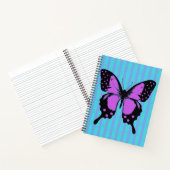Magenta Grunge Papillon Carnet Spiral (Intérieur)