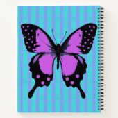 Magenta Grunge Papillon Carnet Spiral (Dos)