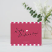 Magenta Happy Valentines Day Briefkaart (Staand voorkant)