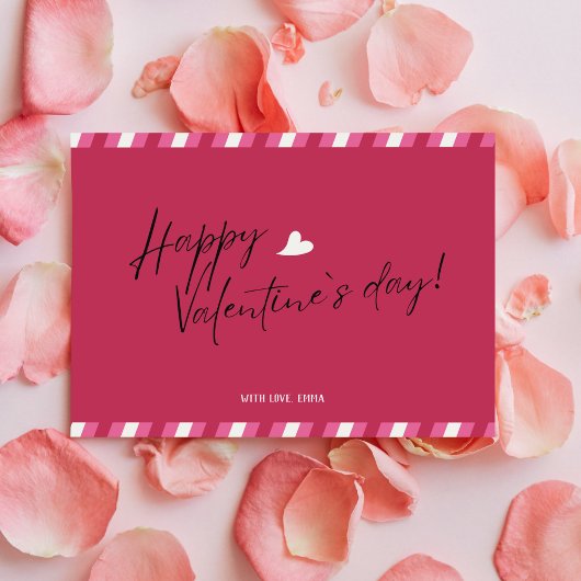 Magenta Happy Valentines Day Carte postale