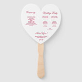 Magenta Hart Elegant Wit Script Trouwprogramma Handwaaier (Achterkant)