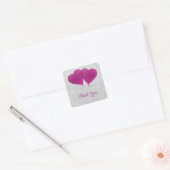 Magenta Heart Balloons Weddenschap Bedankt Vierkante Sticker (Envelop)
