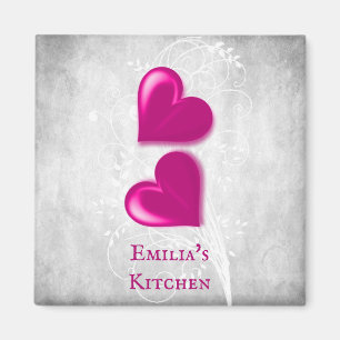 Magenta Hearts Magenta Magnet personnalisé