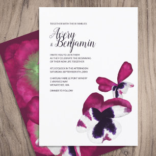 Magenta Herfst Bloemen Bruiloft Kaart