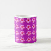 Magenta Hibiscus Baisers, Mug de café blanc. (Centre)