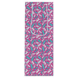 Magenta Holly Wine Gift Bag Wijn Cadeautas