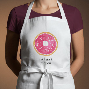Magenta Hot Pink Donut Gepersonaliseerd Schort
