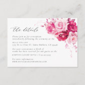 Magenta Hot Rose Mariage Détails Carte de boîtier (Devant)