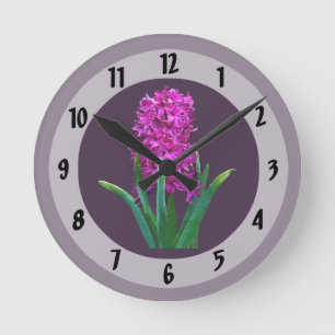 Magenta Hyacinth Ronde Klok