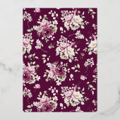magenta jardin floral feuille de faire-part de mar (Verso)