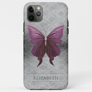 Magenta Jeweled Butterfly Damask iPhone 11 Pro Max Hoesje