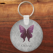 Magenta Jeweled Butterfly Sleutelhanger (Voorkant)