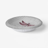 Magenta Jeweled Dragonfly bruiloft Papieren Kommen (Gebogen)