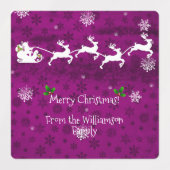 Magenta Kerstman's slee en rendier baklabel Labels (Design 2)