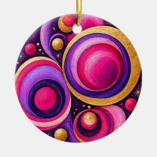 Magenta Kosmische Bubbel Abstract Patroon Keramisch Ornament