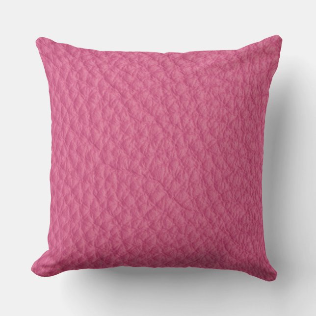 Magenta lederen look print kussen (Voorkant)