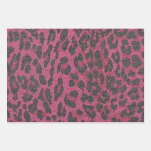 Magenta Leopard Inpakpapier Vel (Voorkant 2)