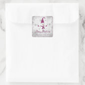 Magenta Leuk Sneeuwman Kerst sticker (Tas)