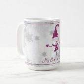 Magenta Leuke Sneeuwman Vakantie Mok (Voorkant links)