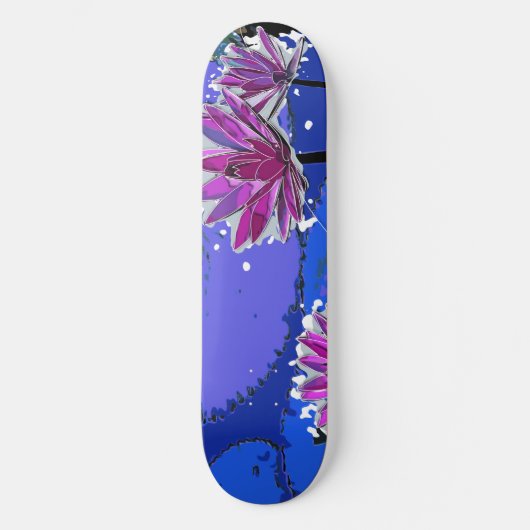 Magenta Lotus Flower Skateboard (Voorkant)