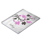 Magenta Lovebirds Carnet personnalisé (Côté gauche)