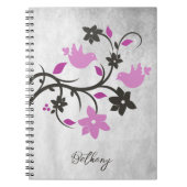 Magenta Lovebirds Carnet personnalisé (Devant)