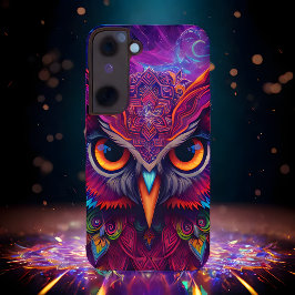 Magenta Magic Owl Samsung Galaxy Hoesje