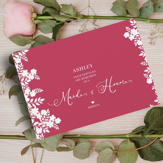 Magenta Maid of Honor proposal Botanical Lijst